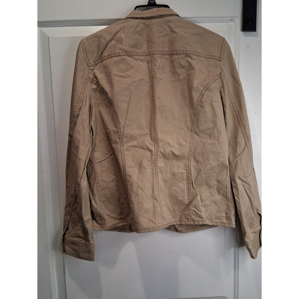 Jones New York Sport Tan Jacket Size M Cotton Stretch Utility Style - Picture 3 of 11